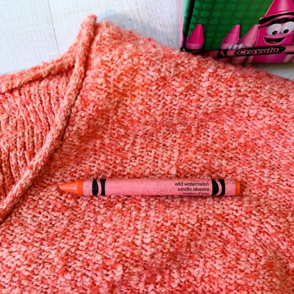 J Jill | Pure Jill Womens Marled Knit Sweater Pink V Neck Oversized Size M - Picture 8 of 12